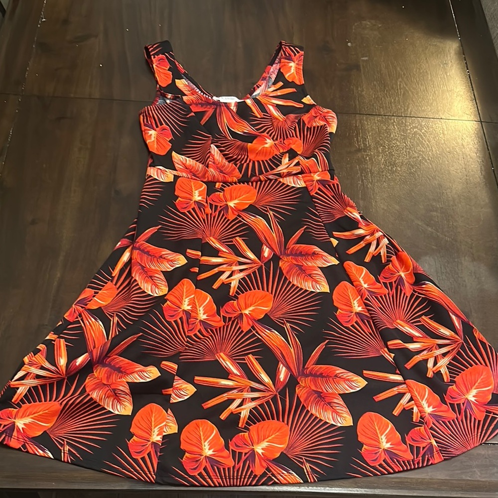 Tropical Floral Sleeveless Dress